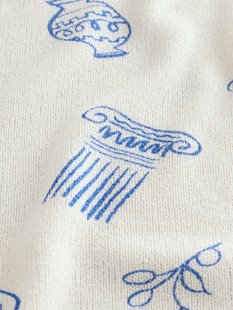 Estampado jarrón blanco/azul - Slouch Sheerknit Drape Top - Imagen 3 de 3