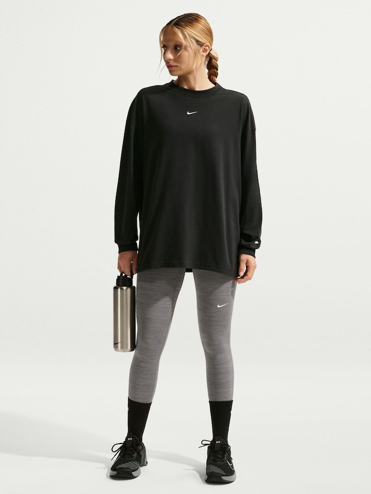 Nike Smoke Grey Pro Mid Rise Full Length Leggings - Image 1 of 5 Nike Smoke Grey Pro Mid Rise Full Length Leggings - Image 1 of 5
