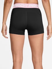 Nike Black/Pink Foam Pro Mid-Rise 3" Biker Shorts - Image 2 of 5
