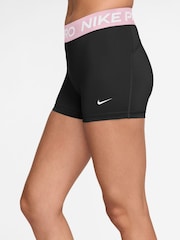 Nike Black/Pink Foam Pro Mid-Rise 3" Biker Shorts - Image 3 of 5