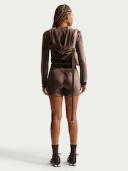 Nike Brown Velour Full-Zip Hoodie - Image 2 of 5