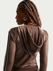 Nike Brown Velour Full-Zip Hoodie - Image 4 of 5