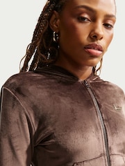 Nike Brown Velour Full-Zip Hoodie - Image 5 of 5