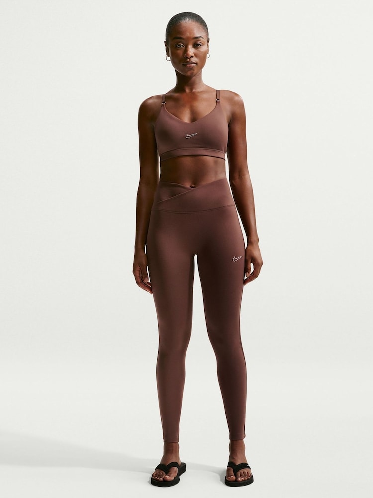 Nike Chocolate Brown One High Waisted Full Length Seamless Leggings - Image 1 of 6