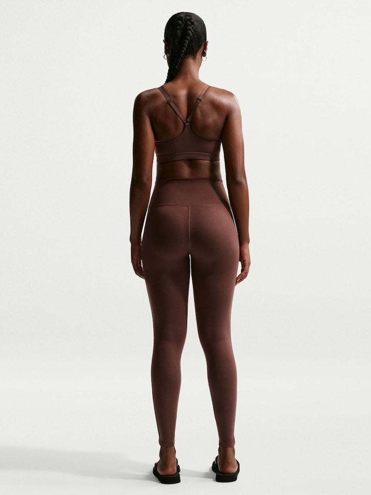 Nike Chocolate Brown One High Waisted Full Length Seamless Leggings - Image 2 of 6