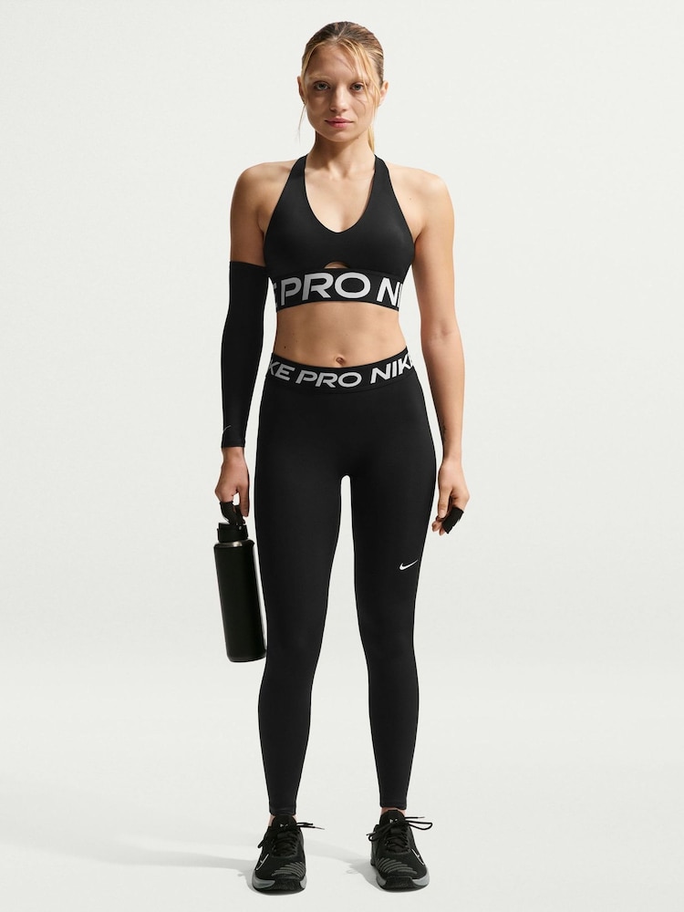 Nike Black/White Pro Mid Rise Full Length Leggings - Image 1 of 5 Nike Black/White Pro Mid Rise Full Length Leggings - Image 1 of 5