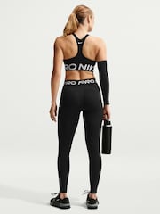 Nike Black/White Pro Mid Rise Full Length Leggings - Image 2 of 5