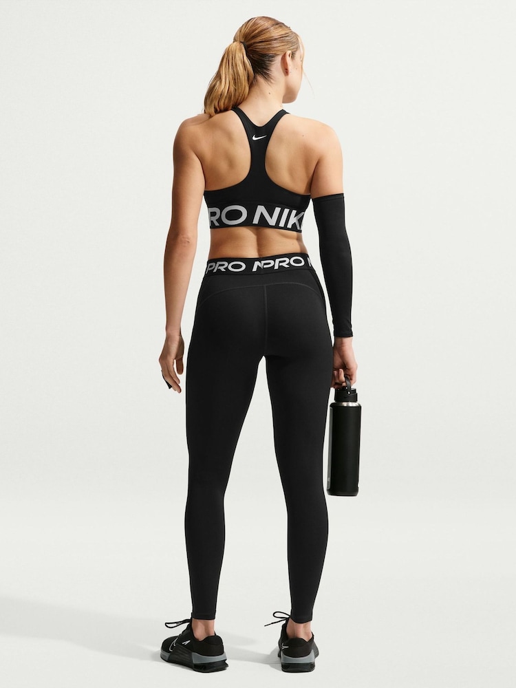 Nike Black/White Pro Mid Rise Full Length Leggings - Image 2 of 5 Nike Black/White Pro Mid Rise Full Length Leggings - Image 2 of 5