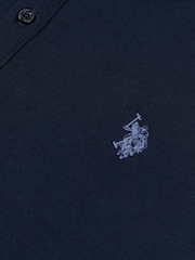 U.S. Polo Assn. Blue Mens Double Horsemen Jersey Polo Shirt - Image 9 of 9