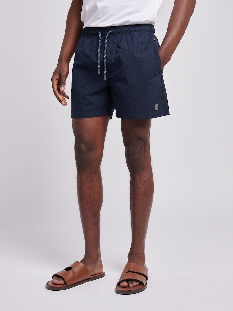 U.S. Polo Assn. Blue Mens Seersucker Swim Shorts - Image 1 of 8