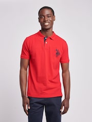 U.S. Polo Assn. Red Large Mens Player Pique Polo Shirt - Image 1 of 8