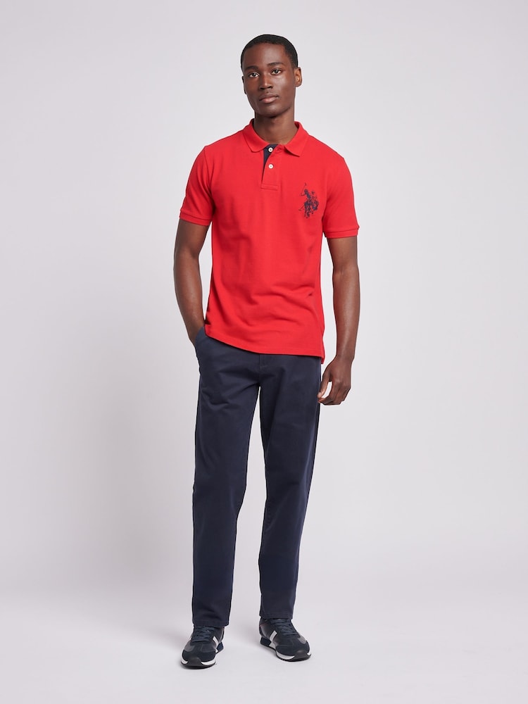 Buy Polo Red Large Mens Player Pique Polo Shirt from
