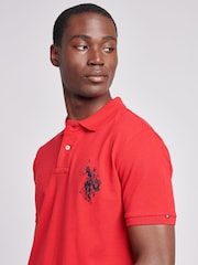 U.S. Polo Assn. Red Large Mens Player Pique Polo Shirt - Image 4 of 8