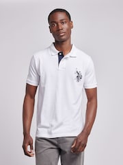 U.S. Polo Assn. White Large Mens Player Pique Polo Shirt - Image 1 of 8