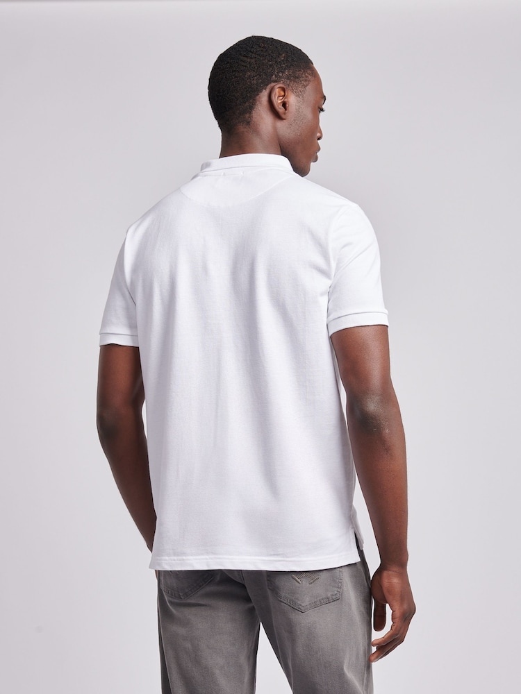 U.S. Polo Assn. White Large Mens Player Pique Polo Shirt - Image 2 of 8
