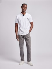 U.S. Polo Assn. White Large Mens Player Pique Polo Shirt - Image 3 of 8