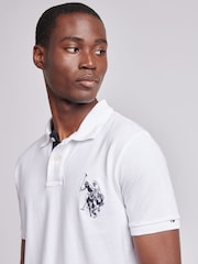 U.S. Polo Assn. White Large Mens Player Pique Polo Shirt - Image 4 of 8