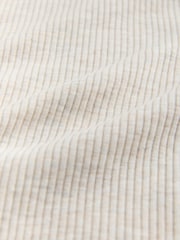 Ecru - Geripptes Langarm-Poloshirt mit Knopfleiste - Bild 7 von 7