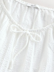 Blanco - Short Sleeve Bubblehem Scoop Neck T-Shirt - Imagen 7 de 8