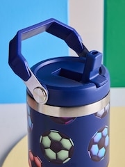 Navy Football 600ml Stainless Steel Water Bottle - Image 2 of 3