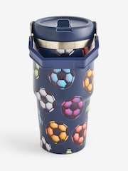 Navy Football 600ml Stainless Steel Water Bottle - Image 3 of 3