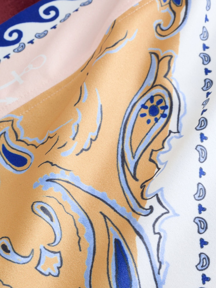 Blauw nautische print - Short Sleeve Keyhole Crew Neck Top - Afbeelding 9 van 9 Blauw nautische print - Short Sleeve Keyhole Crew Neck Top - Afbeelding 9 van 9