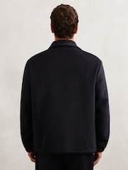 Reiss Navy Noel Wool-Blend Funnel-Neck Zip Jacket - Image 7 of 8