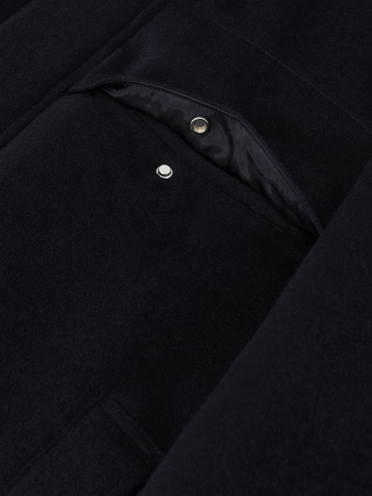 Reiss Navy Noel Wool-Blend Funnel-Neck Zip Jacket - Image 8 of 8 Reiss Navy Noel Wool-Blend Funnel-Neck Zip Jacket - Image 8 of 8