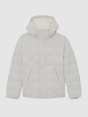 Reiss Stone Klause Fleece-Lined Hooded Puffer Jacket - Image 2 of 6