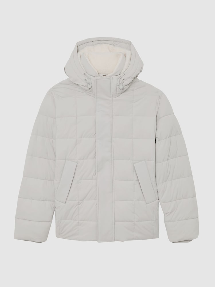 Reiss Stone Klause Fleece-Lined Hooded Puffer Jacket - Image 2 of 6 Reiss Stone Klause Fleece-Lined Hooded Puffer Jacket - Image 2 of 6