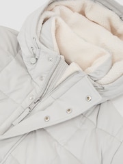 Reiss Stone Klause Fleece-Lined Hooded Puffer Jacket - Image 6 of 6