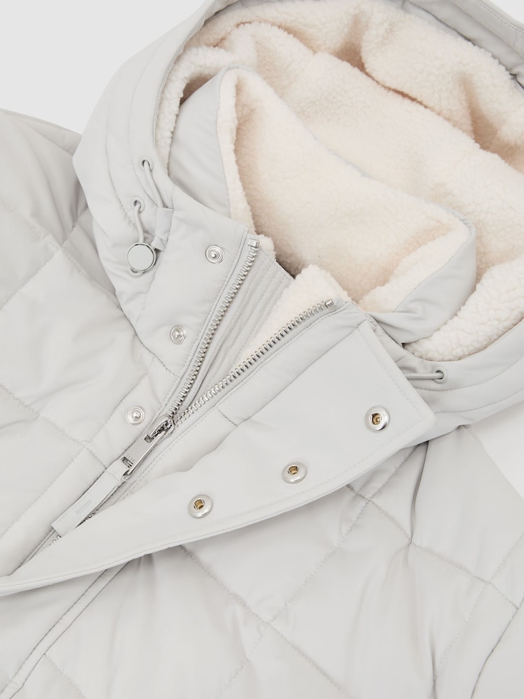 Reiss Stone Klause Fleece-Lined Hooded Puffer Jacket - Image 6 of 6 Reiss Stone Klause Fleece-Lined Hooded Puffer Jacket - Image 6 of 6