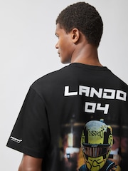 Reiss Black Dna McLaren F1 Team Lando-Print T-Shirt Unisex Fit - Image 1 of 6