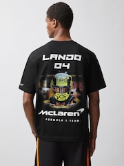 Reiss Black Dna McLaren F1 Team Lando-Print T-Shirt Unisex Fit - Image 5 of 6