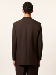 Reiss Brown Elder Monogram Relaxed Double-Breasted Blazer - Image 7 of 9