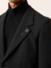 Reiss Black Arley Monogram Relaxed Single-Breasted Blazer - Image 4 of 9