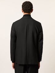 Reiss Black Arley Monogram Relaxed Single-Breasted Blazer - Image 5 of 9