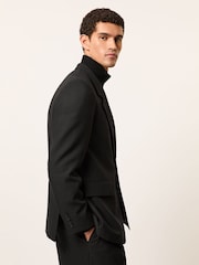 Reiss Black Arley Monogram Relaxed Single-Breasted Blazer - Image 6 of 9