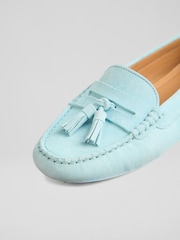 LK Bennett Blue Leather Tassel Moccasin Loafers - Image 4 of 4