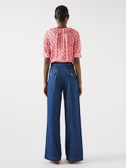 LK Bennett Coco Frilled Pink Blouse - Imagem 3 de 5