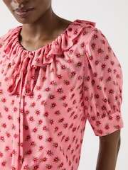 LK Bennett Coco Frilled Pink Blouse - Imagem 5 de 5