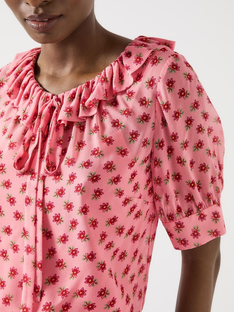 LK Bennett Coco Frilled Pink Blouse - Imagem 5 de 5