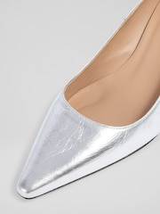 LK Bennett Metallic Signature Leather Low Heel Courts - Image 4 of 4