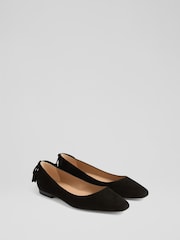 LK Bennett Black Essie Suede Tassel Point Flats - Image 2 of 4