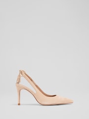 LK Bennett Natural Cary Trench Suede Tassel Slingback Courts - Image 1 of 4