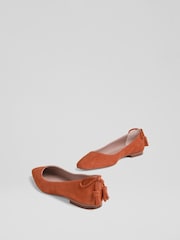 LK Bennett Orange Essie Suede Tassel Point Flats - Image 3 of 4