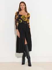 Star by Julien MacDonald Black Pleated Maxi Skirt - Image 2 of 6