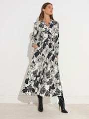 Star by Julien MacDonald Black Button Through Printed Dress - Image 2 of 6