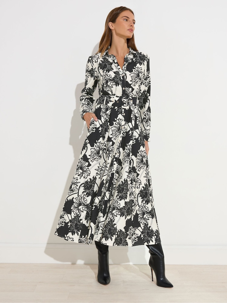 Star by Julien MacDonald Black Button Through Printed Dress - Image 2 of 6