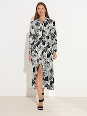 Star by Julien MacDonald Black Button Through Printed Dress - Image 3 of 6